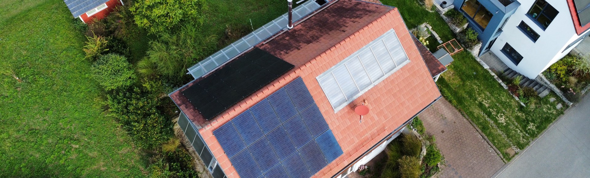 Solar installation aerial view