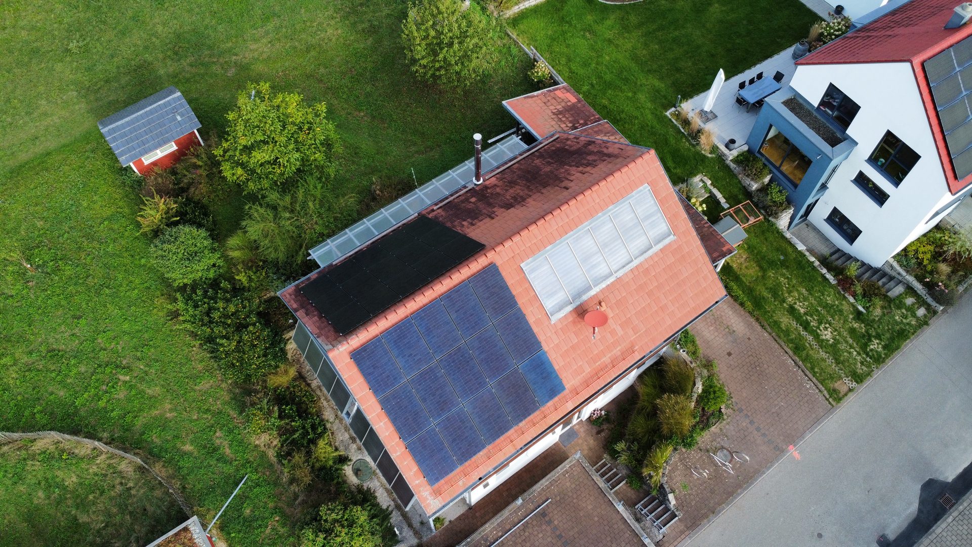 Solar installation aerial view
